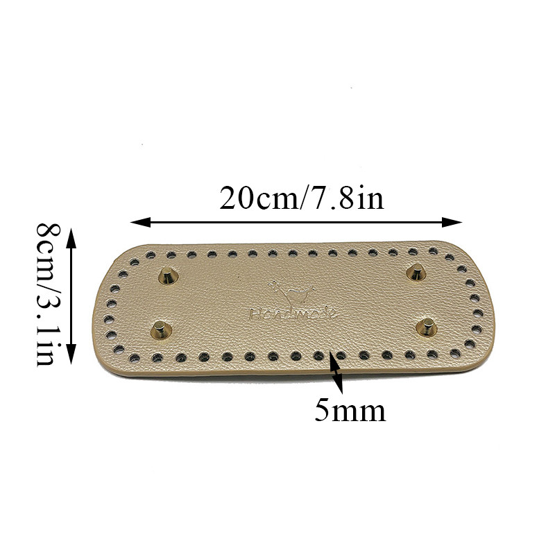 20 * 8 cm pikk ovaalne põhi silmkoelise koti jaoks PU nahast koti tarvikud Käsitsi valmistatud põhjaga DIY heegeldatud pad Naiste koti alumine käekoti osa