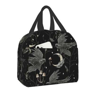 Geantă de prânz mov cu textura personalizată Witchy Things, cutie de prânz termoizolante pentru femei, pentru școală pentru copii