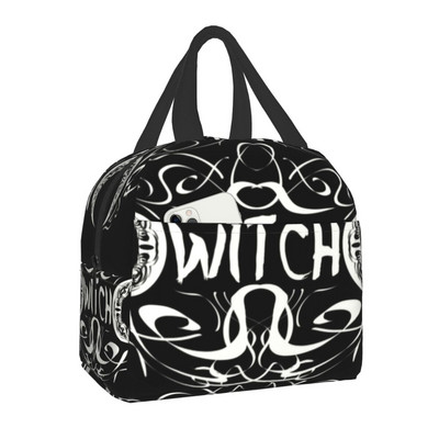 Geantă de prânz mov cu textura personalizată Witchy Things, cutie de prânz termoizolante pentru femei, pentru școală pentru copii