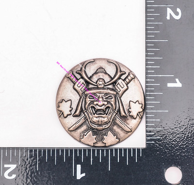 10 vnt. Antikvariniai žalvario/sidabro punk japonų kario vaiduoklio demono dirbiniai rankų darbo diržo piniginės krepšio dėklas Concho Decor atsukamas atgal