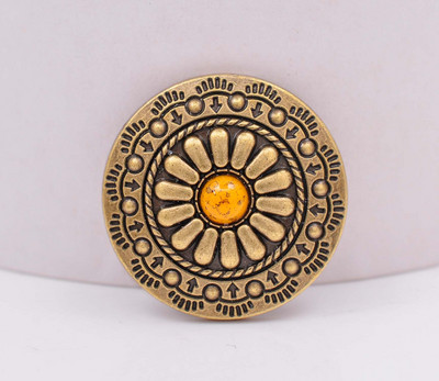 Lot 10pc 30MM starinski mjed Plemenski cvijet ugraviran tirkizno sedlo Concho za torbu remen Kožna izrada Screwback