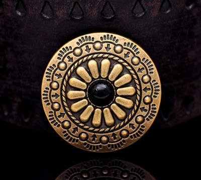 Lot 10pc 30MM starinski mjed Plemenski cvijet ugraviran tirkizno sedlo Concho za torbu remen Kožna izrada Screwback