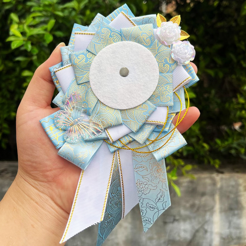 Zelena vrpca Cosplay Ita torbe Zaštita od rozete Držač igle za cvijet 58 mm Dodaci za značke Napunite pladanj Ukrasi za ruksak