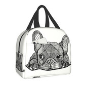 Γαλλικό μπουλντόγκ Puppy Facial Inolated Lunch Bag for Work School Frenchie Resuable Thermal Cooler Lunch Box Γυναικεία Παιδιά