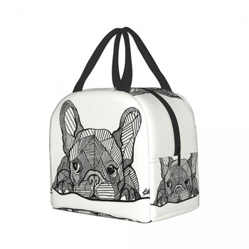 Γαλλικό μπουλντόγκ Puppy Facial Inolated Lunch Bag for Work School Frenchie Resuable Thermal Cooler Lunch Box Γυναικεία Παιδιά