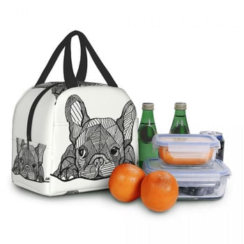 Γαλλικό μπουλντόγκ Puppy Facial Inolated Lunch Bag for Work School Frenchie Resuable Thermal Cooler Lunch Box Γυναικεία Παιδιά