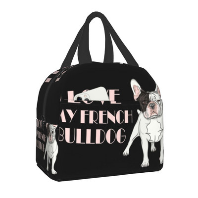 Γαλλικό μπουλντόγκ Puppy Facial Inolated Lunch Bag for Work School Frenchie Resuable Thermal Cooler Lunch Box Γυναικεία Παιδιά
