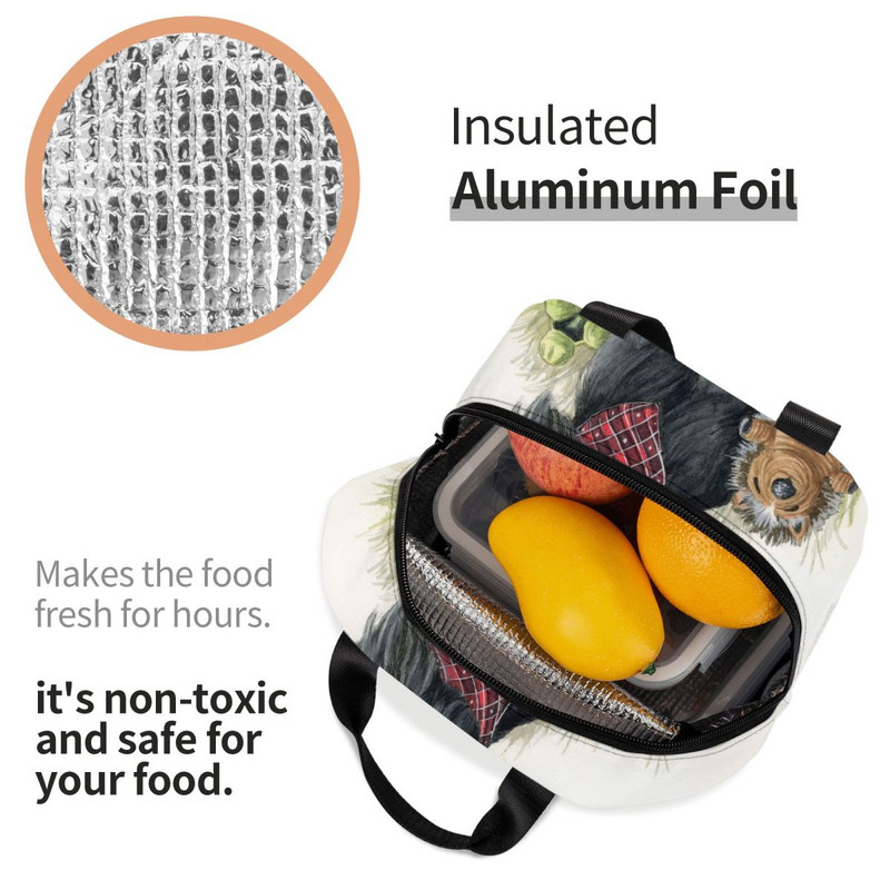 Škotijos terjerų pakartotinai naudojamos pietų dėžutės moterims daugiafunkcės drugelis Scottie Dog termo aušintuvas Maisto izoliuotas pietų krepšys