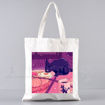 Kiki'S Kiki's pristatymo paslauga Pirkinių krepšys Shopper Eco Canvas Cotton Shopper Bolsas De Tela Bag Prekyba daugkartinio naudojimo Sacolas