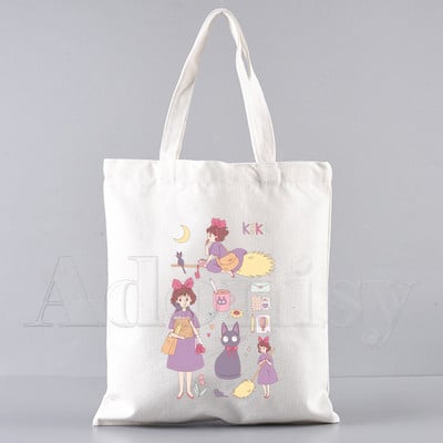 Kiki'S Kiki's pristatymo paslauga Pirkinių krepšys Shopper Eco Canvas Cotton Shopper Bolsas De Tela Bag Prekyba daugkartinio naudojimo Sacolas