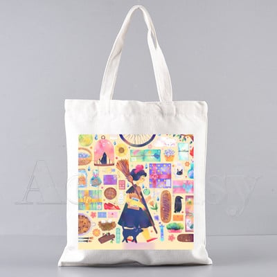 Kiki'S Kiki's pristatymo paslauga Pirkinių krepšys Shopper Eco Canvas Cotton Shopper Bolsas De Tela Bag Prekyba daugkartinio naudojimo Sacolas