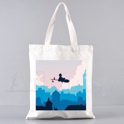 Kiki'S Kiki's pristatymo paslauga Pirkinių krepšys Shopper Eco Canvas Cotton Shopper Bolsas De Tela Bag Prekyba daugkartinio naudojimo Sacolas