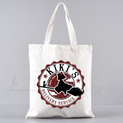 Kiki'S Kiki's pristatymo paslauga Pirkinių krepšys Shopper Eco Canvas Cotton Shopper Bolsas De Tela Bag Prekyba daugkartinio naudojimo Sacolas