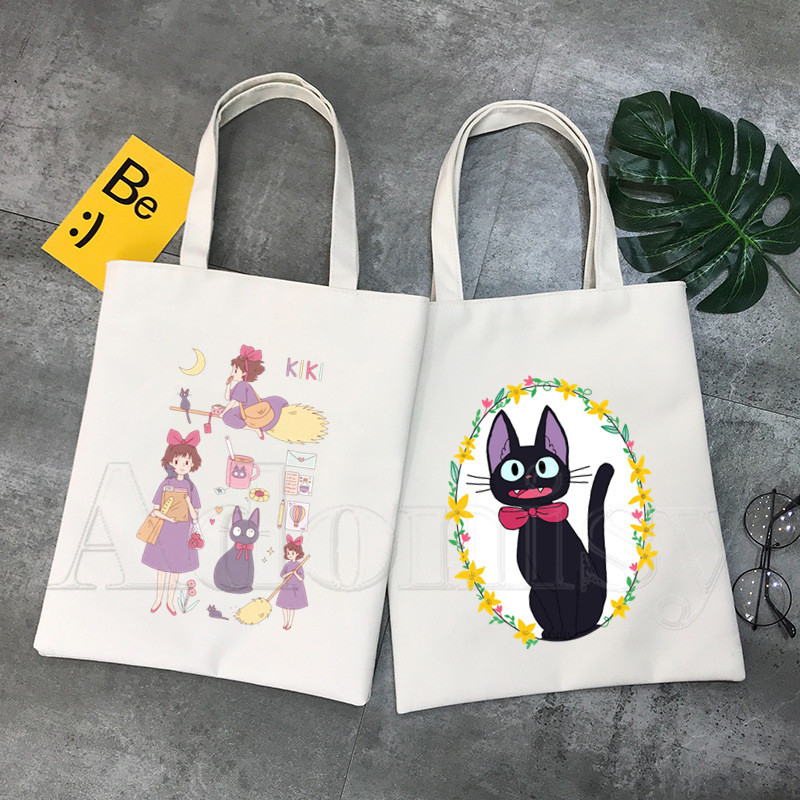 Kiki'S Kiki's pristatymo paslauga Pirkinių krepšys Shopper Eco Canvas Cotton Shopper Bolsas De Tela Bag Prekyba daugkartinio naudojimo Sacolas