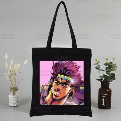 Jolyne Cujoh Black Graphic Canvas Jojo Bizarre Adventure Torba za rame Ženska Harajuku Funny Eco Stone Ocean Shopper torba