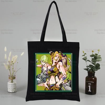Jolyne Cujoh Black Graphic Canvas Jojo Bizarre Adventure Torba za rame Ženska Harajuku Funny Eco Stone Ocean Shopper torba