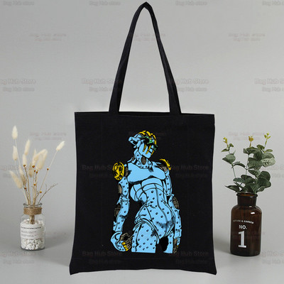 Jolyne Cujoh Black Graphic Canvas Jojo Bizarre Adventure Torba za rame Ženska Harajuku Funny Eco Stone Ocean Shopper torba