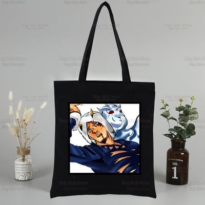 Jolyne Cujoh Black Graphic Canvas Jojo Bizarre Adventure Torba za rame Ženska Harajuku Funny Eco Stone Ocean Shopper torba