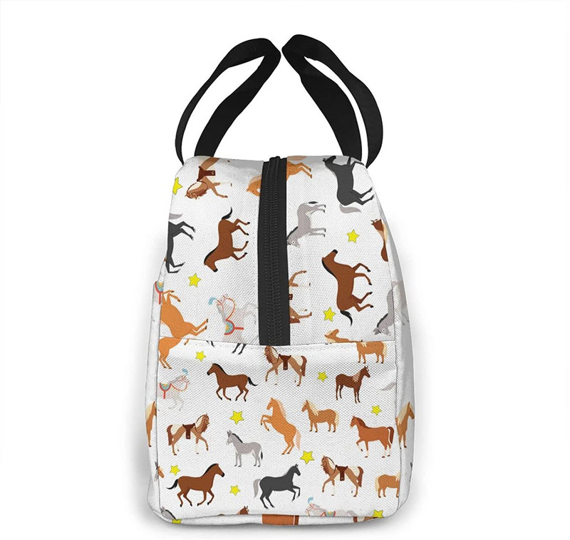 Zirgu pārnēsājama pusdienu soma sievietei ūdensnecaurlaidīga soma plecu somas mazas rokassomas, somas, iepirkšanās birojs skolas pikniks ceļojumu kempings