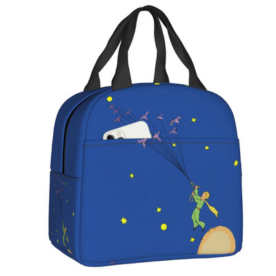 Prilagođena torba za ručak Mali princ Ptice i zvijezde Muškarci Žene Kutija za ručak s toplinskom hladnjačom za ured za odrasle