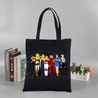 Britney Spears εκτύπωση επαναχρησιμοποιούμενης τσάντα αγορών Γυναικείες τσάντες καμβά τσάντες τσάντες εκτύπωσης οικολογικές τσάντες Cartoon Shopper τσάντες ώμου Μαύρες