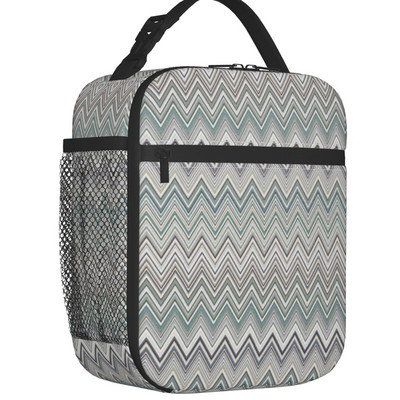 Boho vintage suvremene cik-cak izolirane torbe za ručak za žene Višebojne moderne rashladne termo Bento kutije za školu