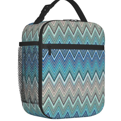 Boho vintage suvremene cik-cak izolirane torbe za ručak za žene Višebojne moderne rashladne termo Bento kutije za školu