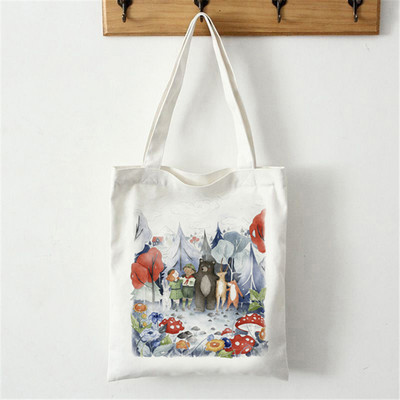 Aranyos mókus rajzfilm bevásárlótáska bevásárlótáska kézitáska nyári egyvállas vászontáska nagy kapacitású, mindenre alkalmas futártáska cu