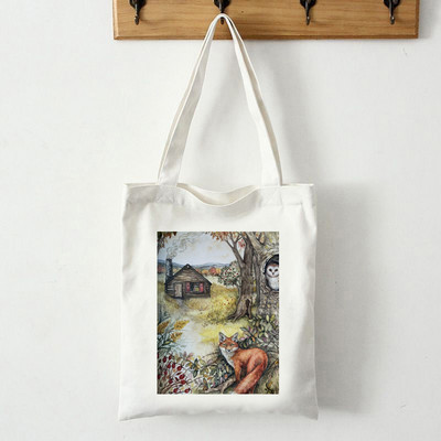 Aranyos mókus rajzfilm bevásárlótáska bevásárlótáska kézitáska nyári egyvállas vászontáska nagy kapacitású, mindenre alkalmas futártáska cu