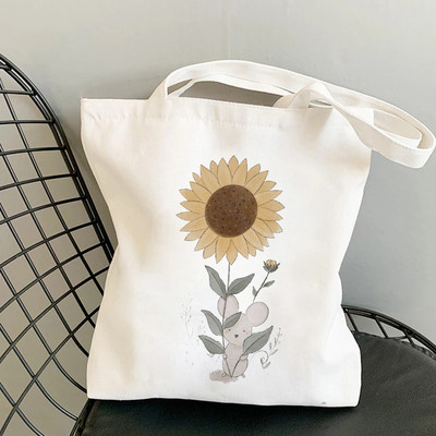 Aranyos mókus rajzfilm bevásárlótáska bevásárlótáska kézitáska nyári egyvállas vászontáska nagy kapacitású, mindenre alkalmas futártáska cu