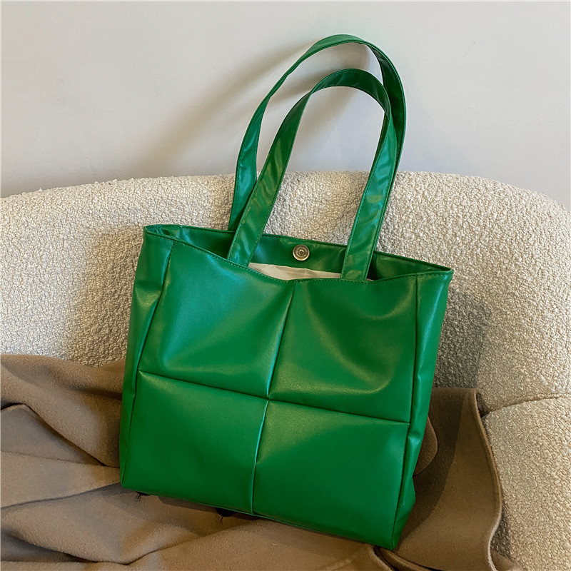 Hordozható női pamut párnázott nylon nagy kapacitású utazási kézitáska divat őszi téli egyszínű rácsos felső fogantyús táskák