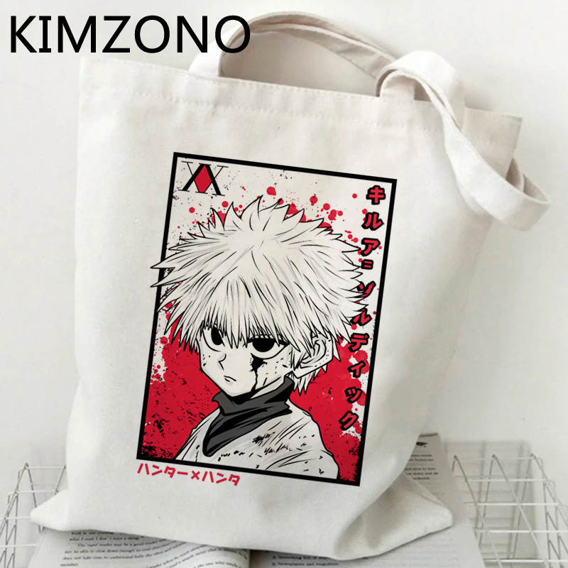 Hunter x Hunter Hxh Killua Hisoka pirkinių krepšys perdirbimo krepšys daugkartinis bakalėjos džiuto maišelis medvilninis rankinės krepšys krepšys sulankstomas sacolas
