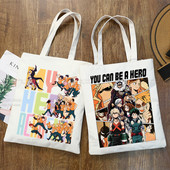 My Hero Academia Handbags υφασμάτινη τσάντα καμβά Midoriya Izuku Tote Bag Shopping Travel Eco επαναχρησιμοποιήσιμες τσάντες ώμου Bakugou Anime Shopper