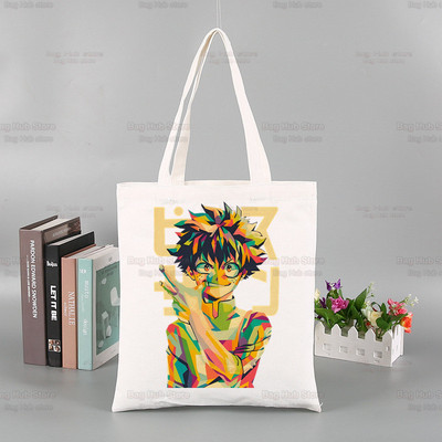 My Hero Academia Handbags υφασμάτινη τσάντα καμβά Midoriya Izuku Tote Bag Shopping Travel Eco επαναχρησιμοποιήσιμες τσάντες ώμου Bakugou Anime Shopper