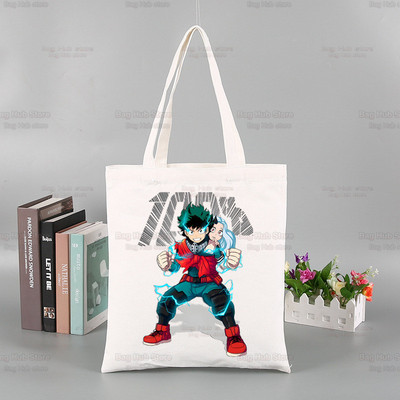My Hero Academia Handbags υφασμάτινη τσάντα καμβά Midoriya Izuku Tote Bag Shopping Travel Eco επαναχρησιμοποιήσιμες τσάντες ώμου Bakugou Anime Shopper