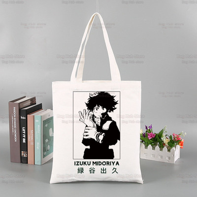 My Hero Academia Handbags υφασμάτινη τσάντα καμβά Midoriya Izuku Tote Bag Shopping Travel Eco επαναχρησιμοποιήσιμες τσάντες ώμου Bakugou Anime Shopper