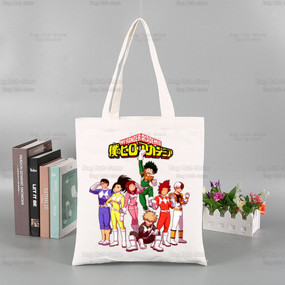 My Hero Academia Handbags υφασμάτινη τσάντα καμβά Midoriya Izuku Tote Bag Shopping Travel Eco επαναχρησιμοποιήσιμες τσάντες ώμου Bakugou Anime Shopper