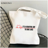Grays Anatomy bevásárlótáska pamut kézitáska újrafelhasználható bolsa vászon táska szőtt shoping sacola sac cabas sac tissu