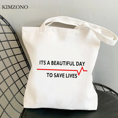 Grays Anatomy bevásárlótáska pamut kézitáska újrafelhasználható bolsa vászon táska szőtt shoping sacola sac cabas sac tissu