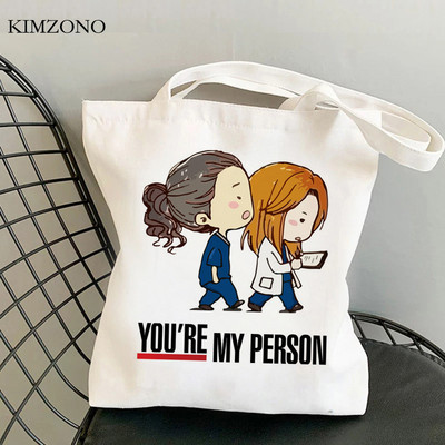 Grays Anatomy bevásárlótáska pamut kézitáska újrafelhasználható bolsa vászon táska szőtt shoping sacola sac cabas sac tissu