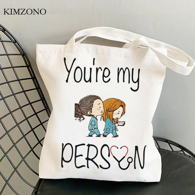 Grays Anatomy bevásárlótáska pamut kézitáska újrafelhasználható bolsa vászon táska szőtt shoping sacola sac cabas sac tissu