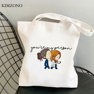 Grays Anatomy bevásárlótáska pamut kézitáska újrafelhasználható bolsa vászon táska szőtt shoping sacola sac cabas sac tissu