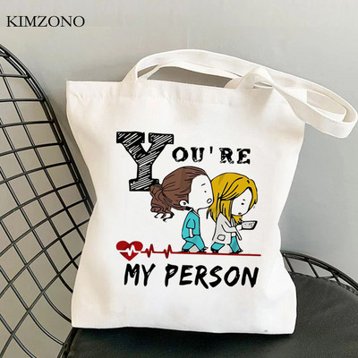 Grays Anatomy bevásárlótáska pamut kézitáska újrafelhasználható bolsa vászon táska szőtt shoping sacola sac cabas sac tissu