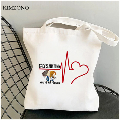 Grays Anatomy bevásárlótáska pamut kézitáska újrafelhasználható bolsa vászon táska szőtt shoping sacola sac cabas sac tissu