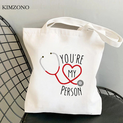 Grays Anatomy bevásárlótáska pamut kézitáska újrafelhasználható bolsa vászon táska szőtt shoping sacola sac cabas sac tissu
