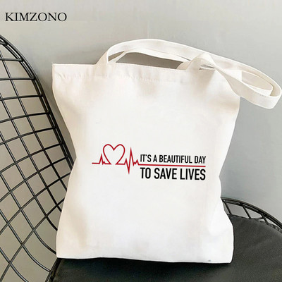 Grays Anatomy bevásárlótáska pamut kézitáska újrafelhasználható bolsa vászon táska szőtt shoping sacola sac cabas sac tissu