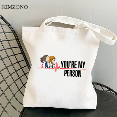 Grays Anatomy bevásárlótáska pamut kézitáska újrafelhasználható bolsa vászon táska szőtt shoping sacola sac cabas sac tissu