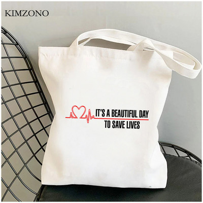 Grays Anatomy bevásárlótáska pamut kézitáska újrafelhasználható bolsa vászon táska szőtt shoping sacola sac cabas sac tissu