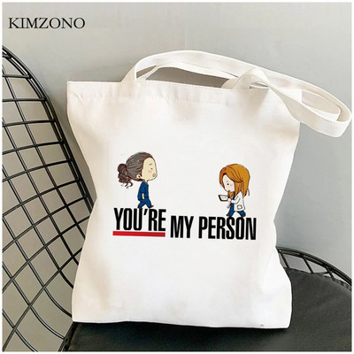 Grays Anatomy bevásárlótáska pamut kézitáska újrafelhasználható bolsa vászon táska szőtt shoping sacola sac cabas sac tissu