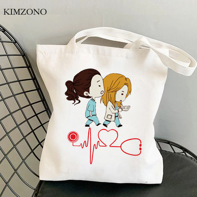 Grays Anatomy bevásárlótáska pamut kézitáska újrafelhasználható bolsa vászon táska szőtt shoping sacola sac cabas sac tissu